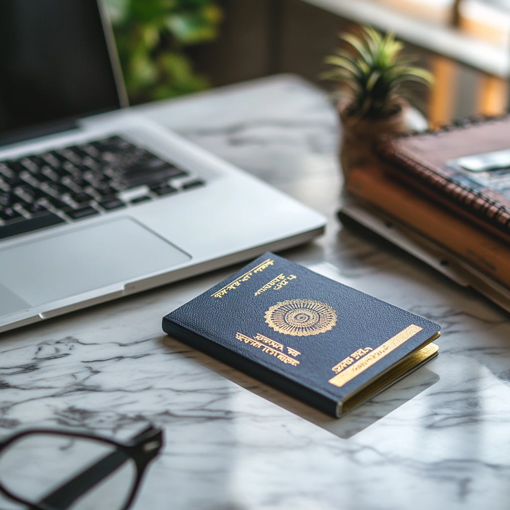 u4262895799_indian_visa_on_office_desk_--v_6.1_48b849fa-0841-434d-85ca-e5fdc2f18a0e_1